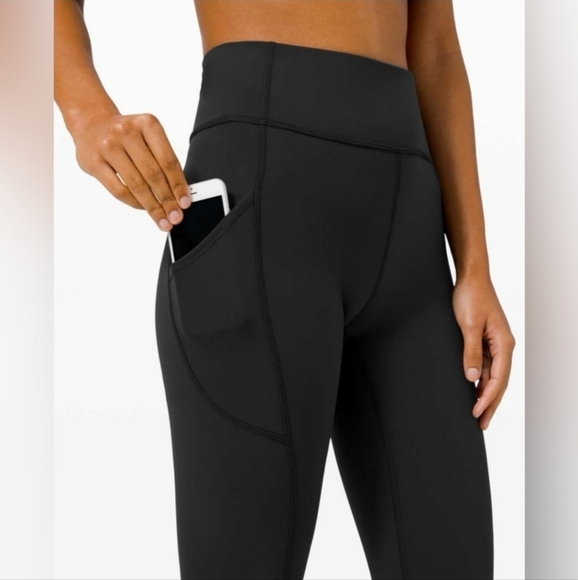 lululemon athletica Pants - Lululemon Invigorate High-Rise Crop Leggings Pockets Black 8